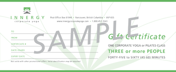 Gift Certificates - Innergy Corporate Yoga Inc.